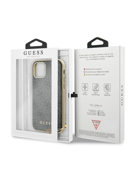 Guess 4G Charms Collection dėklas, skirtas iPhone 11 / Xr - pilkas Guess 4G Charms Collection dėklas, skirtas iPhone 11 / Xr - pilkas