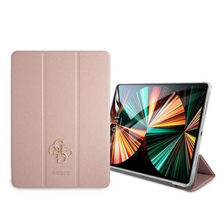 Guess Saffiano Collection dėklas, skirtas iPad 12,9 colių 2021 m. – rožinis