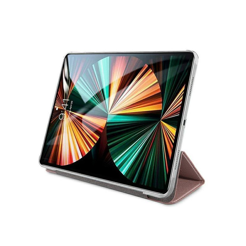 Guess Saffiano Collection dėklas, skirtas iPad 12,9 colių 2021 m. – rožinis