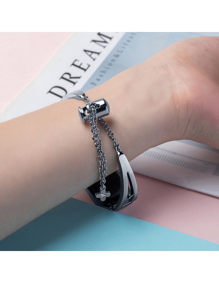 Keičiamas metalinės juostos apyrankės grandinės dirželis, skirtas Xiaomi Mi Band 6/ 5/ 4/ 3 sidabrinis Keičiamas metalinės juostos apyrankės grandinės dirželis, skirtas Xiaomi Mi Band 6/ 5/ 4/ 3 sidabrinis