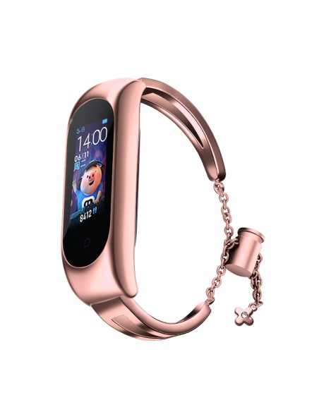 Keičiamas metalinės juostos apyrankės grandinės dirželis, skirtas Xiaomi Mi Band 6/ 5/ 4/ 3 rožinė Keičiamas metalinės juostos apyrankės grandinės dirželis, skirtas Xiaomi Mi Band 6/ 5/ 4/ 3 rožinė
