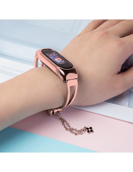 Keičiamas metalinės juostos apyrankės grandinės dirželis, skirtas Xiaomi Mi Band 6/ 5/ 4/ 3 rožinė Keičiamas metalinės juostos apyrankės grandinės dirželis, skirtas Xiaomi Mi Band 6/ 5/ 4/ 3 rožinė
