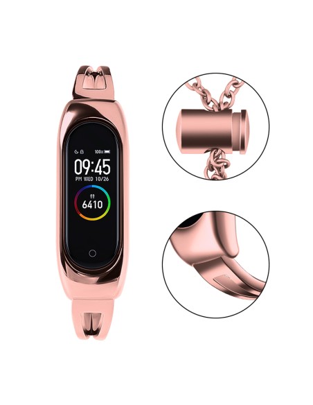Keičiamas metalinės juostos apyrankės grandinės dirželis, skirtas Xiaomi Mi Band 6/ 5/ 4/ 3 rožinė Keičiamas metalinės juostos apyrankės grandinės dirželis, skirtas Xiaomi Mi Band 6/ 5/ 4/ 3 rožinė