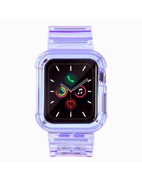 Dirželio šviesos rinkinys Silikoninės juostos apyrankės apyrankės apyrankės dėklas laikrodžiui 6 44 mm / laikrodis 5 44 ...