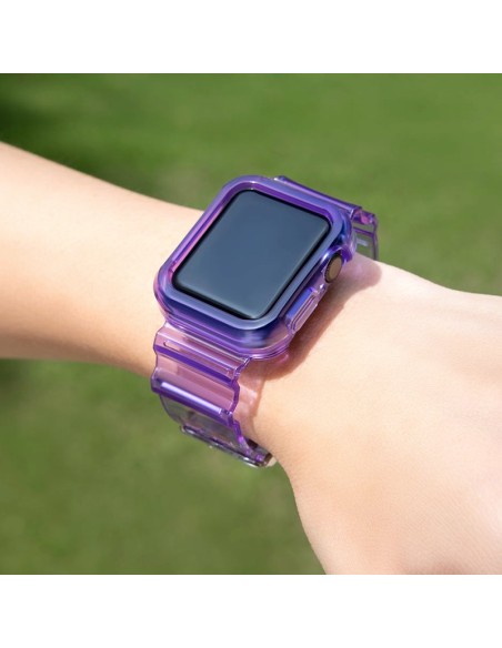 Dirželio šviesos rinkinys Silikoninės juostos apyrankės apyrankės apyrankės dėklas laikrodžiui 6 44 mm / laikrodis 5 44 ...