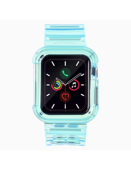 Dirželio šviesos rinkinys Silikono juostos apyrankės apyrankės dėklas laikrodžiui 3 38 mm / laikrodžiui 2 38 mm mėlynas