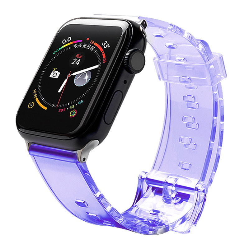 Lengvos silikoninės juostos apyrankės apyrankės laikrodžiui 6/ 5/ 4/ 3/ 2 (44mm/ 42mm) Violetinė