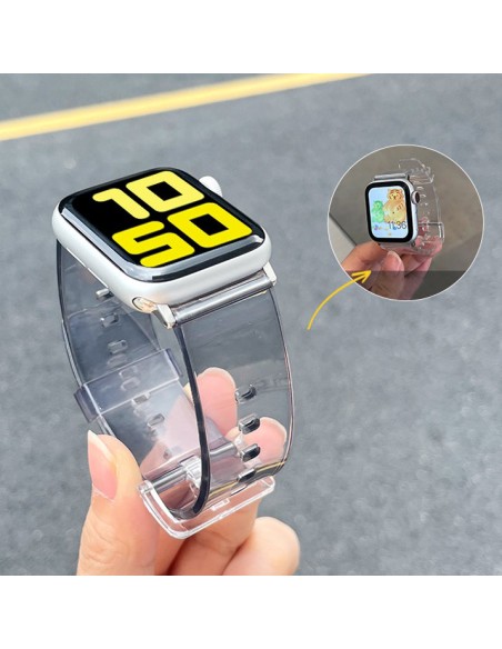 Lengvos silikoninės juostos apyrankės apyrankės laikrodžiui 6/ 5/ 4/ 3/ 2 (44mm/ 42mm) Geltona