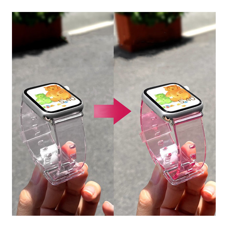 Lengvos silikoninės juostos apyrankės apyrankės laikrodžiui 6/ 5/ 4/ 3/ 2 (44mm/ 42mm) Geltona