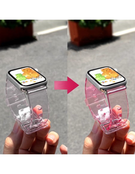 Lengvos silikoninės juostos apyrankės apyrankės laikrodžiui 6/ 5/ 4/ 3/ 2 (44mm/ 42mm) Geltona