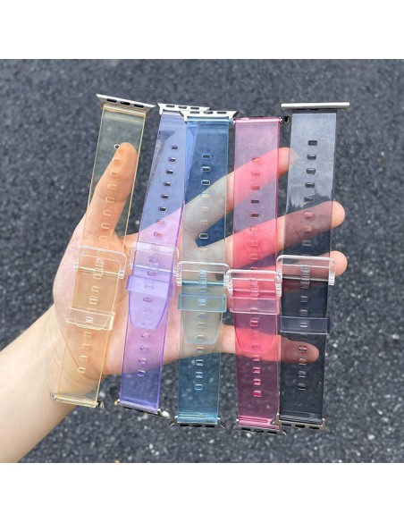 Lengvos silikoninės juostos apyrankės apyrankės laikrodžiui 6/ 5/ 4/ 3/ 2 (44mm/ 42mm) Geltona