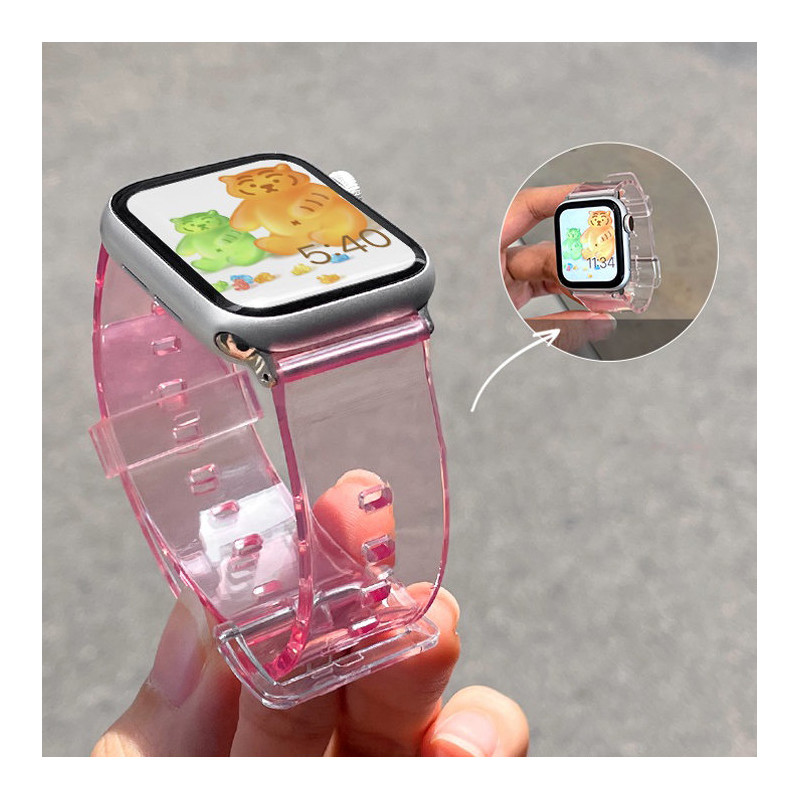 Lengvos silikoninės juostos apyrankės apyrankės laikrodžiui 6 / 5 / 4 / 3 / 2 / SE (40 mm / 38 mm) Raudona