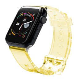 Lengvos silikoninės juostos apyrankės apyrankės laikrodžiui 6 / 5 / 4 / 3 / 2 / SE (40 mm / 38 mm) Geltona