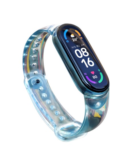 Pakaitinė silikoninė apyrankės apyrankė apyrankė skirta Xiaomi Mi Band 6/ 5 Blue Pakaitinė silikoninė apyrankės apyrankė apyrankė skirta Xiaomi Mi Band 6/ 5 Blue