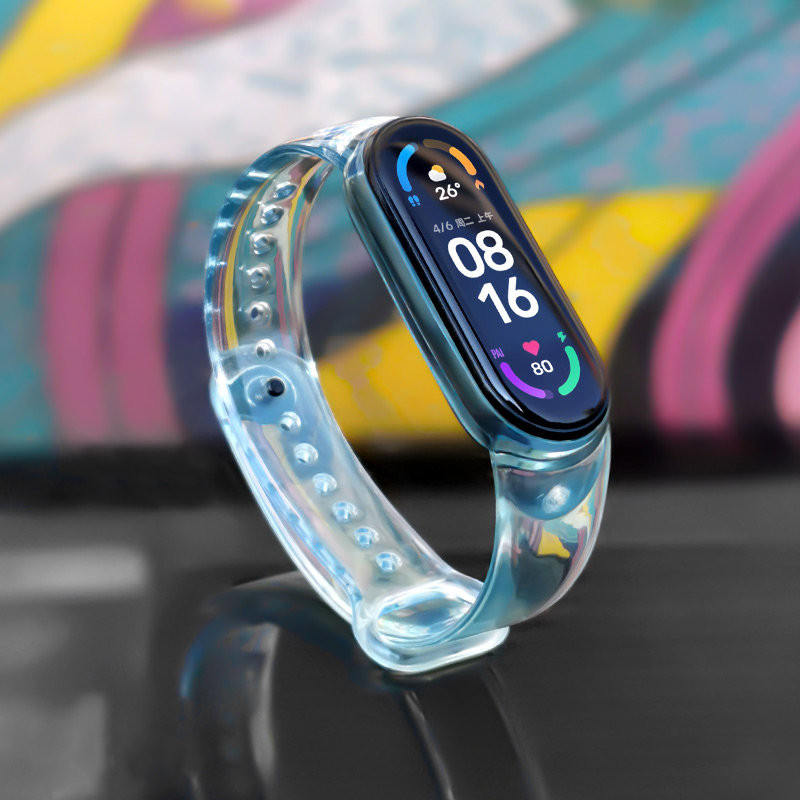 Pakaitinė silikoninė apyrankės apyrankė apyrankė skirta Xiaomi Mi Band 6/ 5 Blue