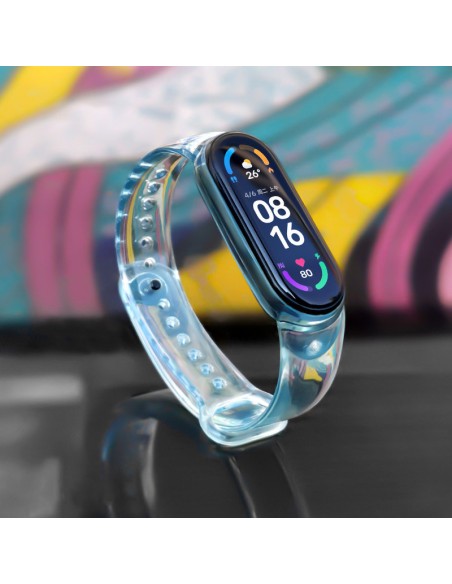 Pakaitinė silikoninė apyrankės apyrankė apyrankė skirta Xiaomi Mi Band 6/ 5 Blue Pakaitinė silikoninė apyrankės apyrankė apyrankė skirta Xiaomi Mi Band 6/ 5 Blue