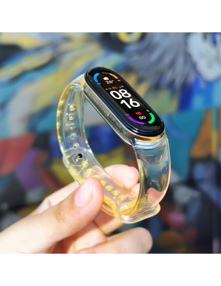 Keičiama silikoninė apyrankės apyrankė apyrankė skirta Xiaomi Mi Band 6/ 5 Yellow Keičiama silikoninė apyrankės apyrankė apyrankė skirta Xiaomi Mi Band 6/ 5 Yellow