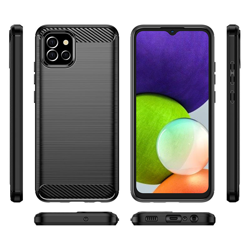 Carbon Case lankstus dangtelis Samsung A03S EU (166.5) juodas