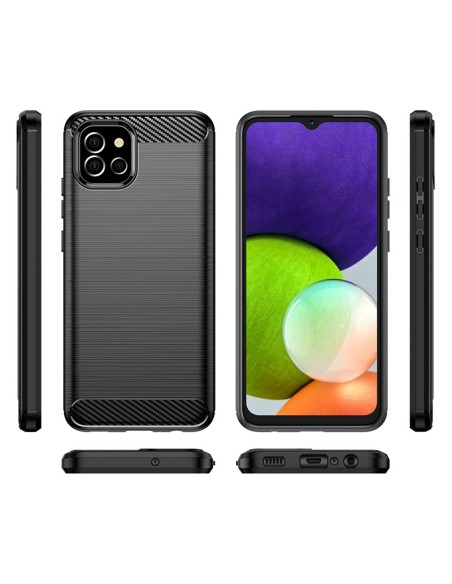 Carbon Case lankstus dangtelis Samsung A03S EU (166.5) juodas Carbon Case lankstus dangtelis Samsung A03S EU (166.5) juodas