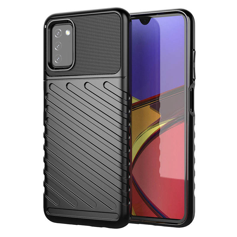 Thunder Case lankstus šarvuotas dėklas Samsung Galaxy A03s juodas