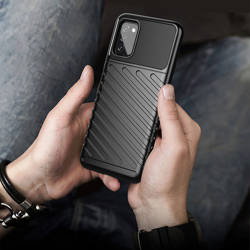 Thunder Case lankstus šarvuotas dėklas Samsung Galaxy A03s juodas