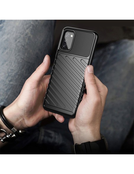 Thunder Case lankstus šarvuotas dėklas Samsung Galaxy A03s juodas