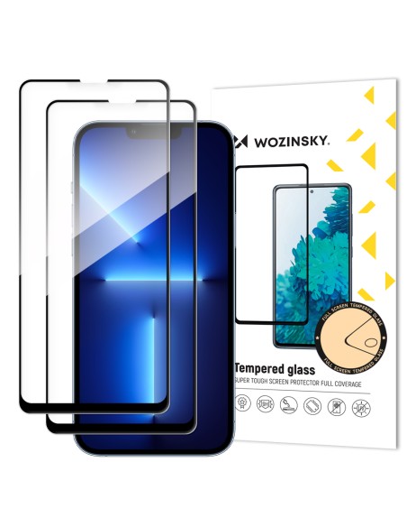 Wozinsky rinkinys iš 2x itin patvaraus Full Glue grūdinto stiklo su rėmeliu „iPhone 14 Plus“ / „13 Pro Max“ juodas. Wozinsky rinkinys iš 2x itin patvaraus Full Glue grūdinto stiklo su rėmeliu „iPhone 14 Plus“ / „13 Pro Max“ juodas.