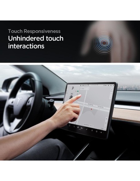 Spigen Glas.tR EZ Fit grūdintas stiklas, skirtas Tesla modeliui Y/ 3 Spigen Glas.tR EZ Fit grūdintas stiklas, skirtas Tesla modeliui Y/ 3