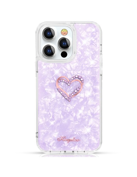 Kingxbar Epoxy Series dėklas su Swarovski Crystals iPhone 13 Pro violetiniu Kingxbar Epoxy Series dėklas su Swarovski Crystals iPhone 13 Pro violetiniu