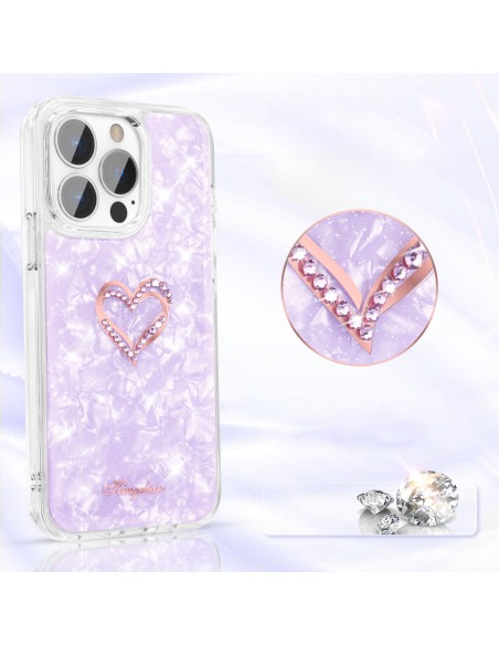 Kingxbar Epoxy Series dėklas su Swarovski Crystals iPhone 13 Pro violetiniu Kingxbar Epoxy Series dėklas su Swarovski Crystals iPhone 13 Pro violetiniu