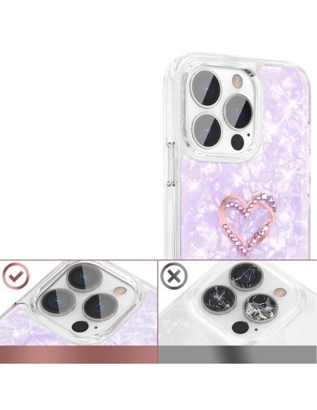 Kingxbar Epoxy Series dėklas su Swarovski Crystals iPhone 13 Pro violetiniu Kingxbar Epoxy Series dėklas su Swarovski Crystals iPhone 13 Pro violetiniu