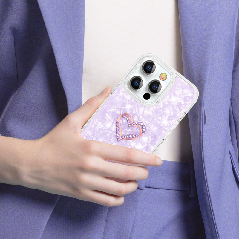 Kingxbar Epoxy Series dėklas su Swarovski Crystals iPhone 13 Pro violetiniu