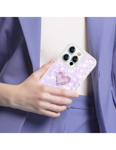 Kingxbar Epoxy Series dėklas su Swarovski Crystals iPhone 13 Pro violetiniu Kingxbar Epoxy Series dėklas su Swarovski Crystals iPhone 13 Pro violetiniu