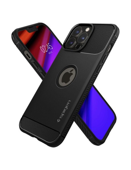 Spigen Rugged Armor dėklas, skirtas iPhone 13 Pro Max - matinė juoda