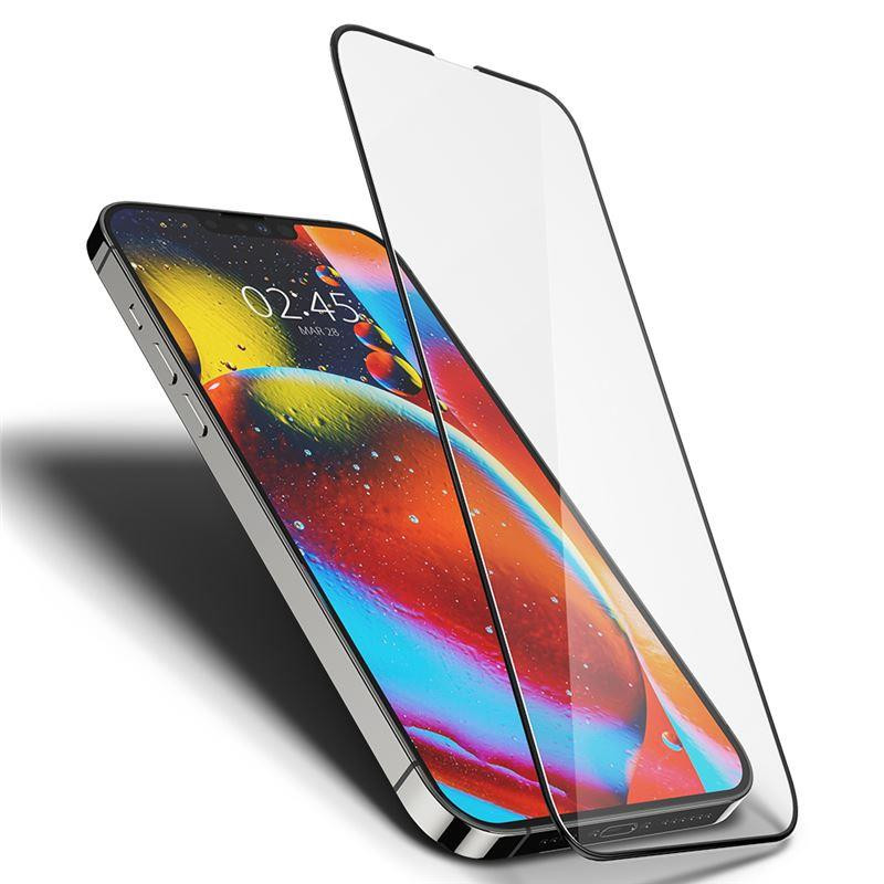 Spigen Glass FC grūdintas stiklas skirtas iPhone 13 Pro Max / 14 Plus - juodas
