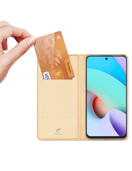 Dux Ducis Skin Pro dėklo dėklo dangtelis su atvartu Xiaomi Redmi 10 aukso Dux Ducis Skin Pro dėklo dėklo dangtelis su atvartu Xiaomi Redmi 10 aukso