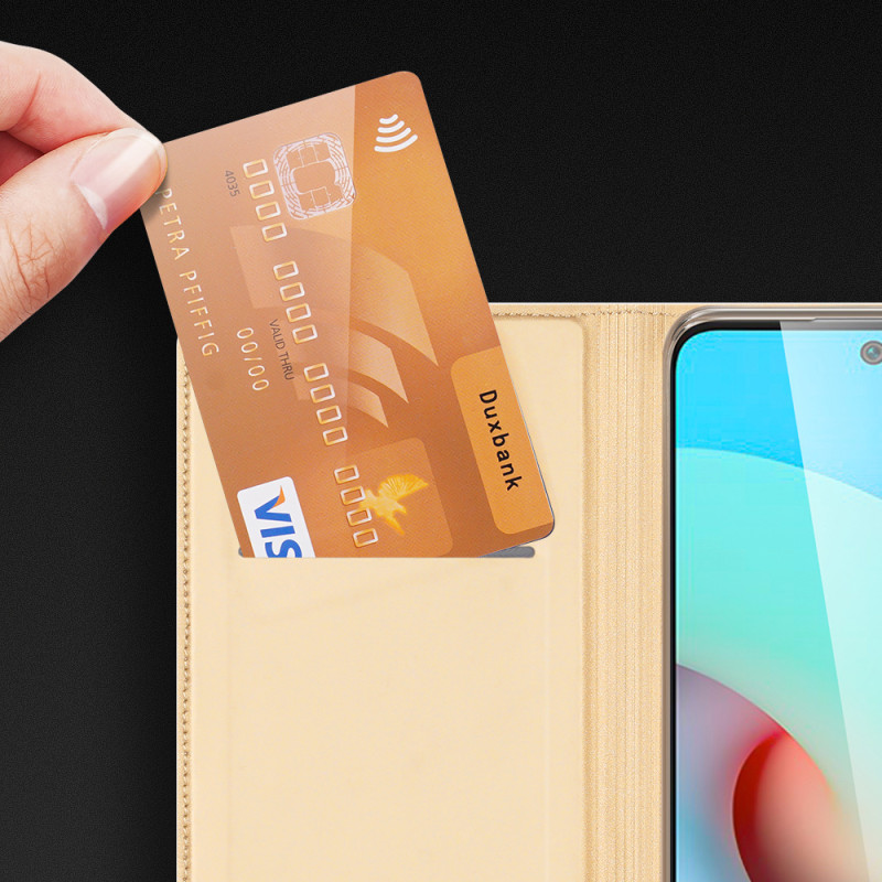 Dux Ducis Skin Pro dėklo dėklo dangtelis su atvartu Xiaomi Redmi 10 aukso