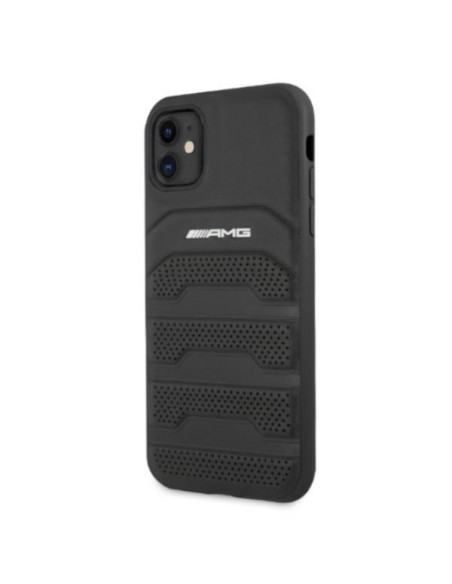AMG Leather Debossed Lines dėklas, skirtas iPhone 11 / Xr - juodas