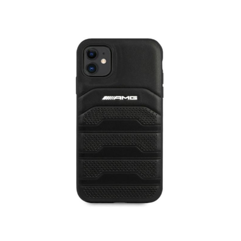 AMG Leather Debossed Lines dėklas, skirtas iPhone 11 / Xr - juodas