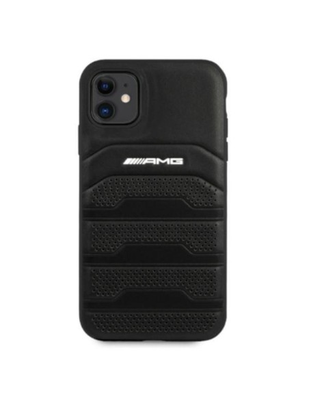 AMG Leather Debossed Lines dėklas, skirtas iPhone 11 / Xr - juodas