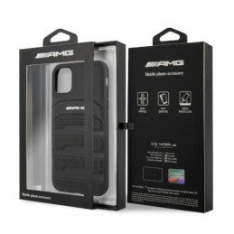 AMG Leather Debossed Lines dėklas, skirtas iPhone 11 / Xr - juodas