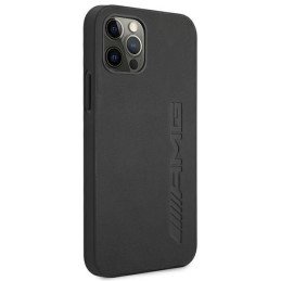 AMG Leather Hot Stamped dėklas, skirtas iPhone 12 Pro Max - juodas