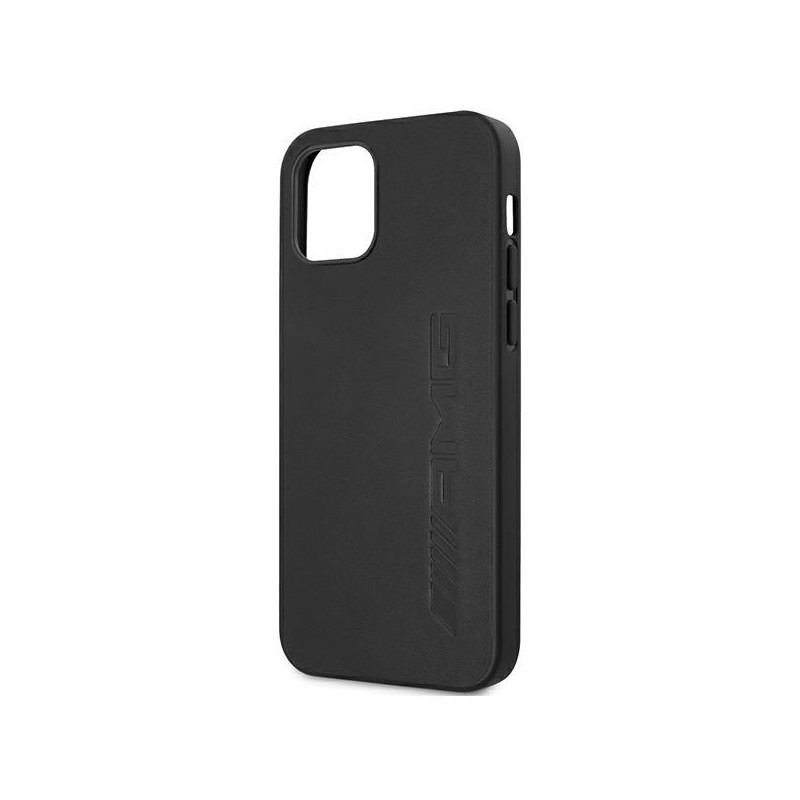 AMG Leather Hot Stamped dėklas, skirtas iPhone 12 Pro Max - juodas