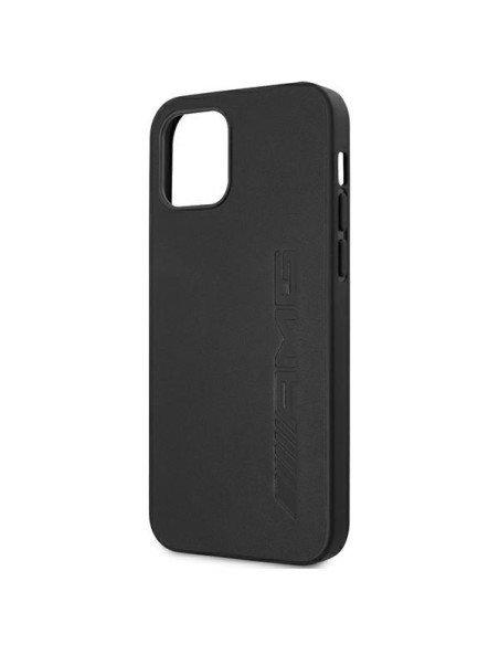 AMG Leather Hot Stamped dėklas, skirtas iPhone 12 Pro Max - juodas
