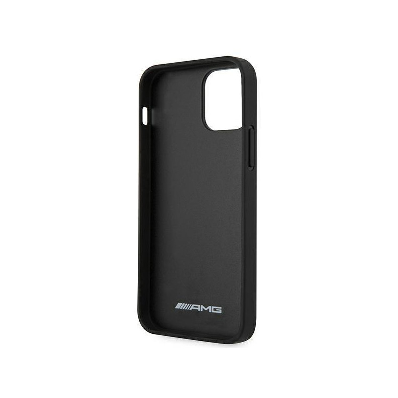 AMG Leather Hot Stamped dėklas, skirtas iPhone 12 Pro Max - juodas