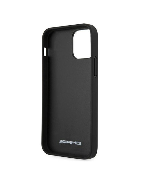 AMG Leather Hot Stamped dėklas, skirtas iPhone 12 Pro Max - juodas