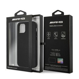 AMG Leather Hot Stamped dėklas, skirtas iPhone 12 Pro Max - juodas