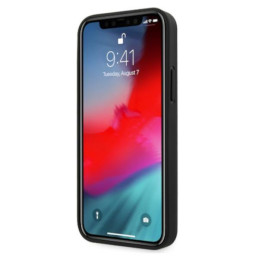 AMG Leather Debossed Lines dėklas, skirtas iPhone 12 Pro Max - juodas