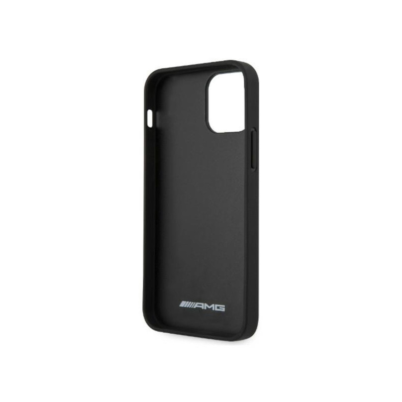 AMG Leather Debossed Lines dėklas, skirtas iPhone 12 Pro Max - juodas