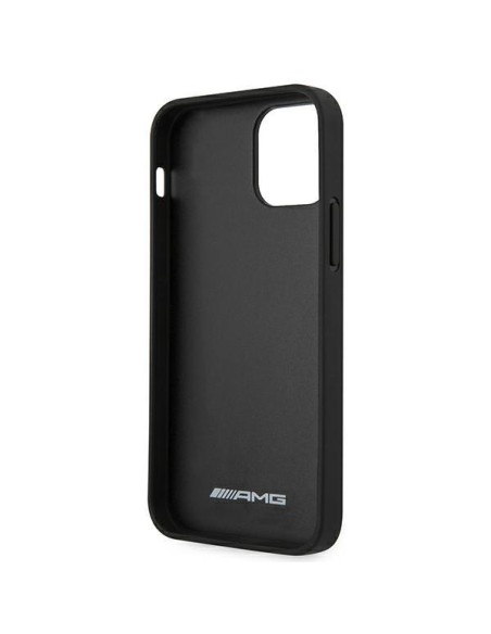 AMG Leather Debossed Lines dėklas iPhone 12 mini - juodas AMG Leather Debossed Lines dėklas iPhone 12 mini - juodas
